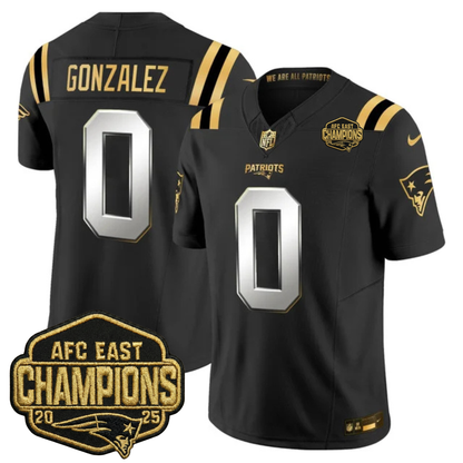 NE 2025 AFC East Champions Gold Vapor Limited Jersey - All Stitched
