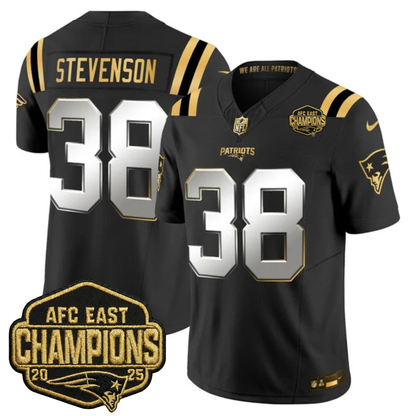 NE 2025 AFC East Champions Gold Vapor Limited Jersey - All Stitched