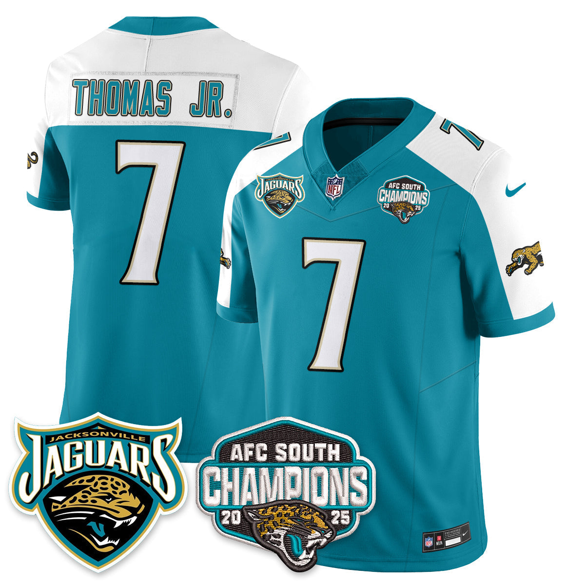 DET AFC South Division Champions Vapor Limited Throwback Jersey - All Stitched