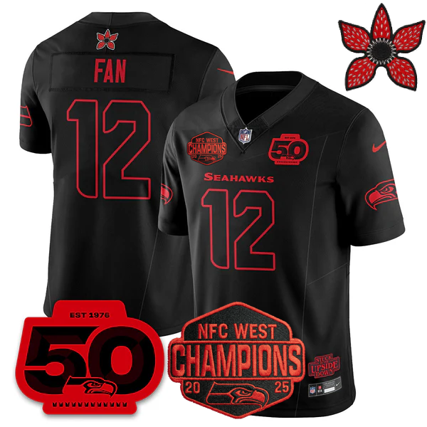 SEA 'Stranger Things Edition' 2026 NFC West Champions Jersey - All Stitched