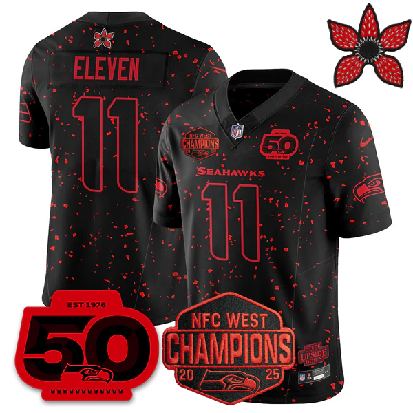 SEA 'Stranger Things Edition' 2026 NFC West Champions Jersey - All Stitched