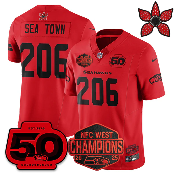 SEA 'Stranger Things Edition' 2026 NFC West Champions Jersey - All Stitched