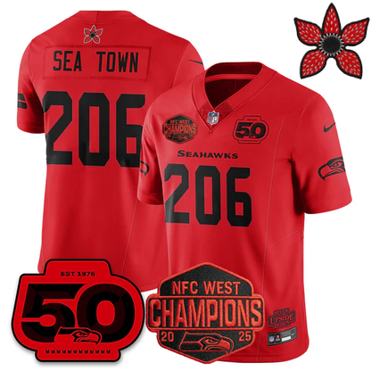 SEA 'Stranger Things Edition' 2026 NFC West Champions Jersey - All Stitched