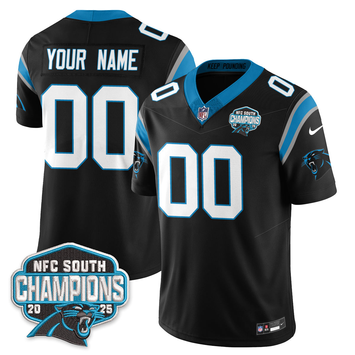 Custom CAR NFC South Division Champions Vapor Limited Jersey - All Stitched