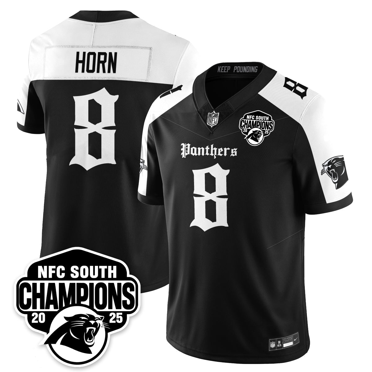 CAR Gothic NFC South Division Champions Vapor Limited Gothic Jersey - All Stitched
