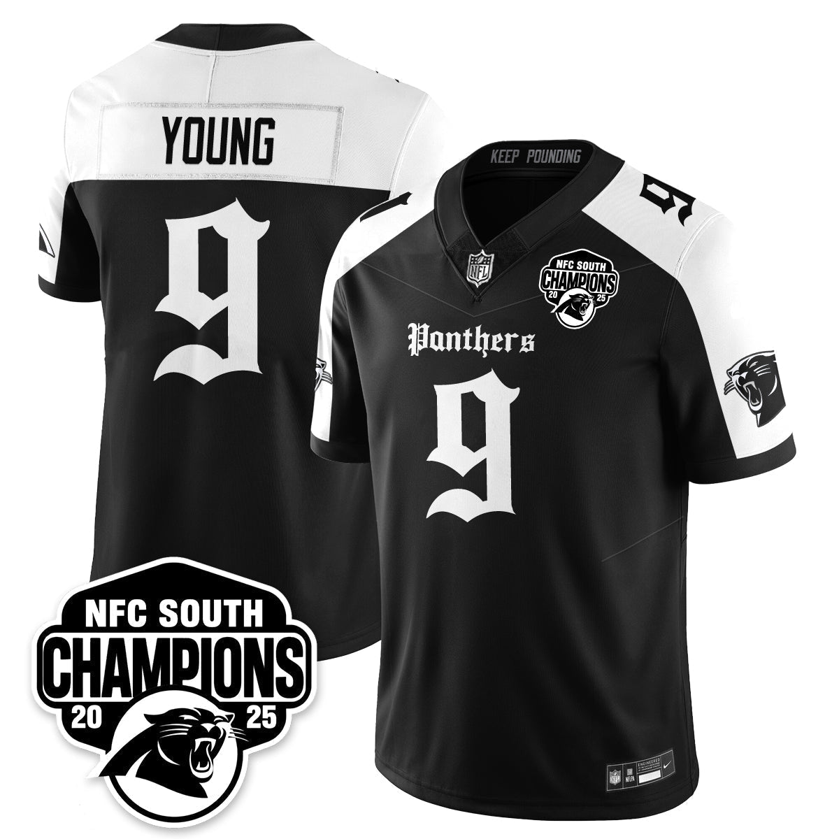 CAR Gothic NFC South Division Champions Vapor Limited Gothic Jersey - All Stitched
