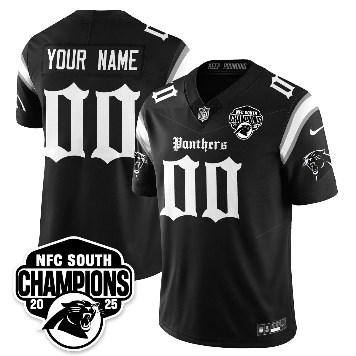 CAR Gothic NFC South Division Champions Vapor Limited Gothic Jersey - All Stitched