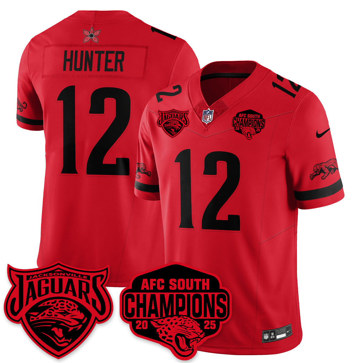 DET Stranger Things AFC South Division Champions Vapor Limited Throwback Jersey - All Stitched