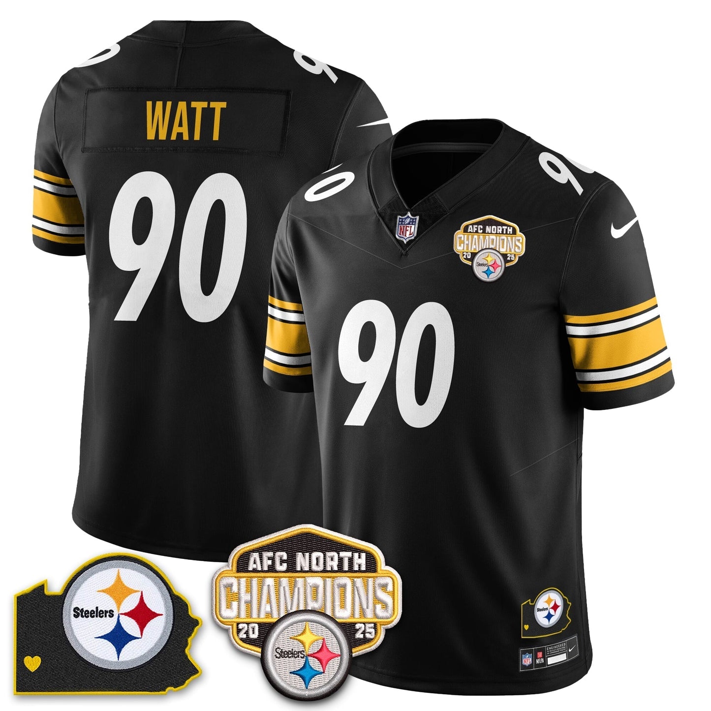 PIT AFC North Division Champions Vapor Limited Jersey N1 - All Stitched