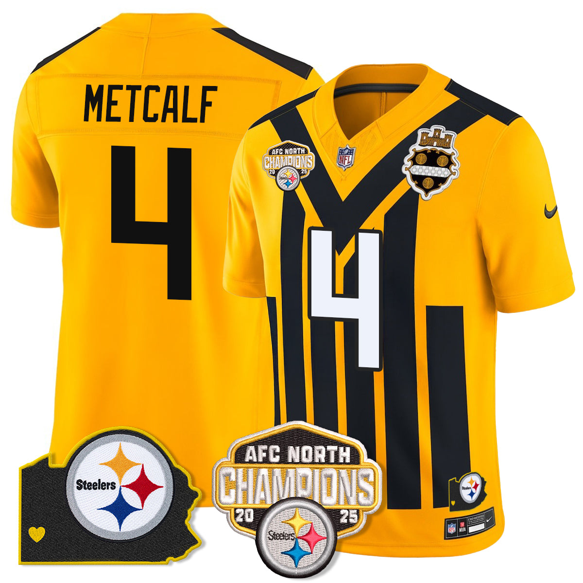 PIT AFC North Division Champions Vapor Limited Gold Jersey N2 - All Stitched