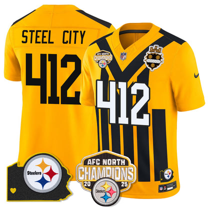 PIT AFC North Division Champions Vapor Limited Jersey - All Stitched