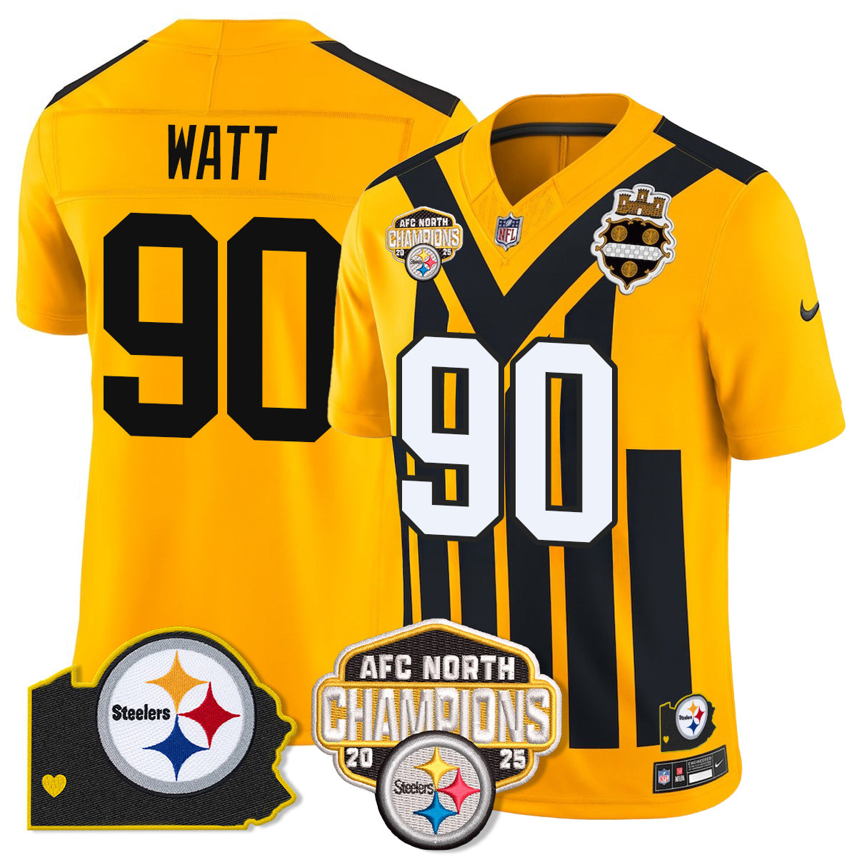 PIT AFC North Division Champions Vapor Limited Jersey - All Stitched