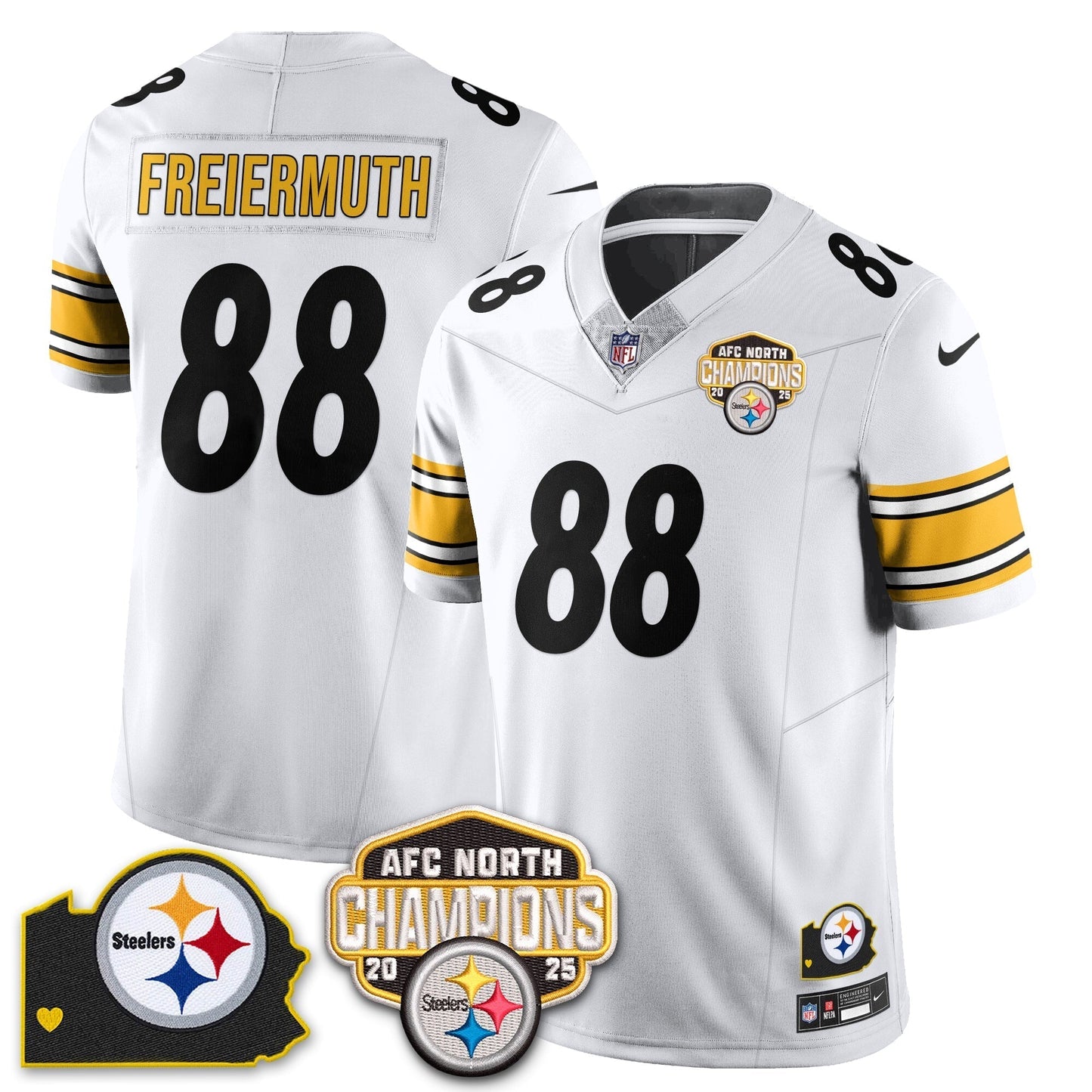 PIT AFC North Division Champions Vapor Limited Gold Jersey N2 - All Stitched