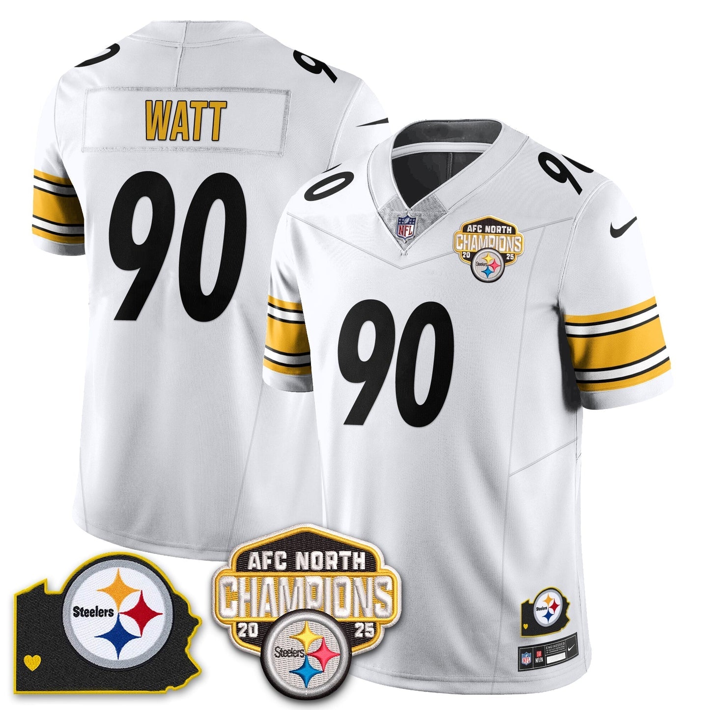 PIT AFC North Division Champions Vapor Limited Gold Jersey N2 - All Stitched
