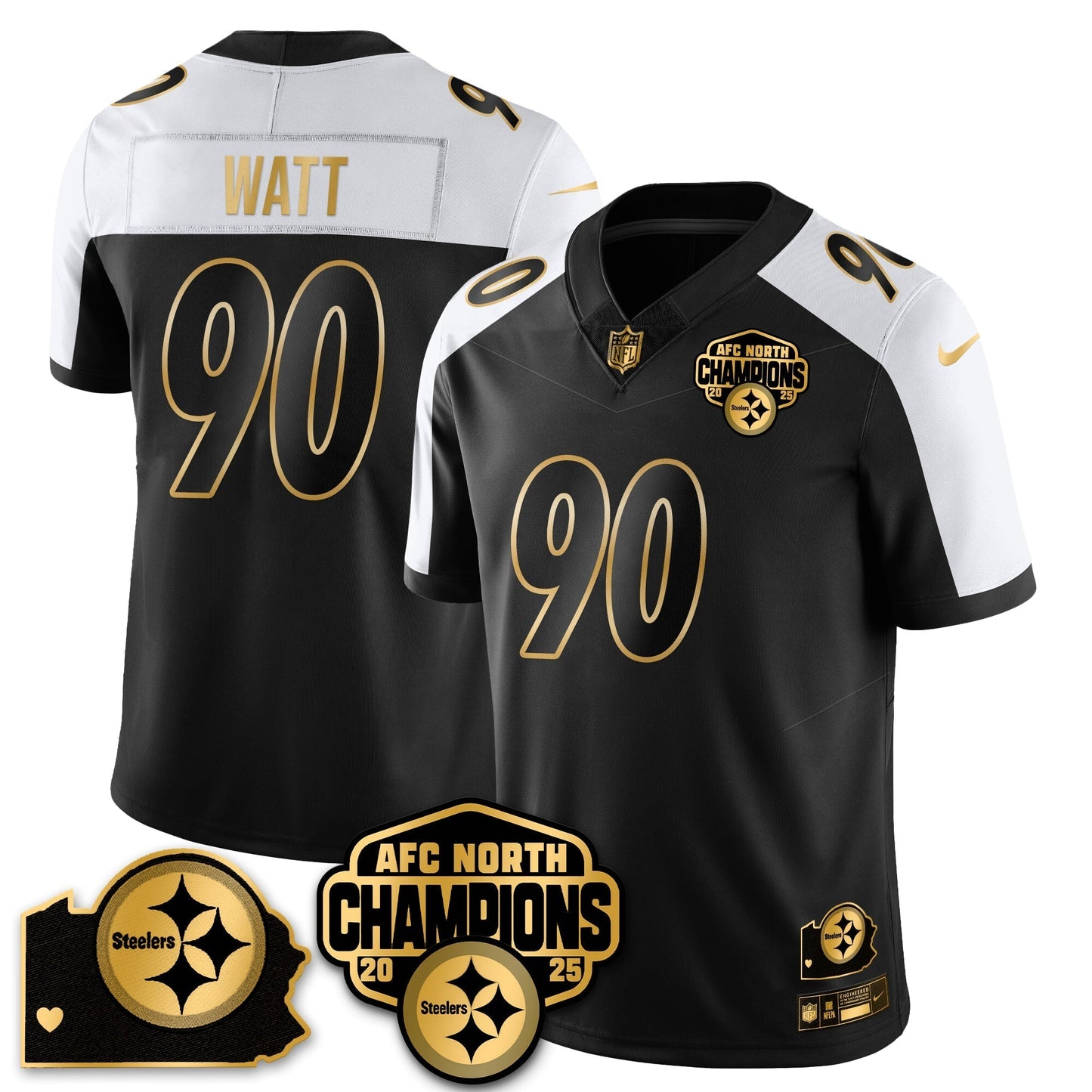 PIT AFC North Division Champions Vapor Limited Gold Jersey - All Stitched