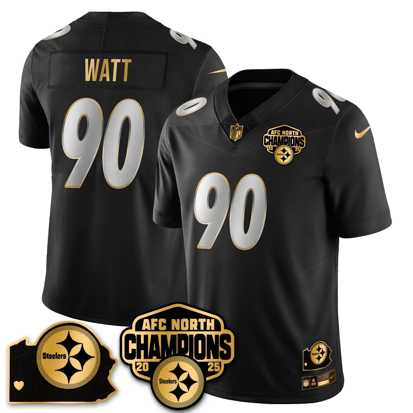 PIT AFC North Division Champions Vapor Limited Jersey N1 - All Stitched