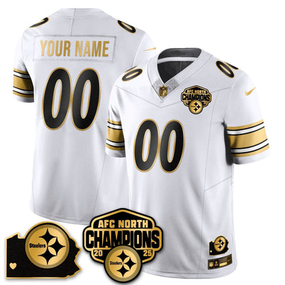 Custom PIT AFC North Division Champions Vapor Limited Gold Jersey N2 - All Stitched