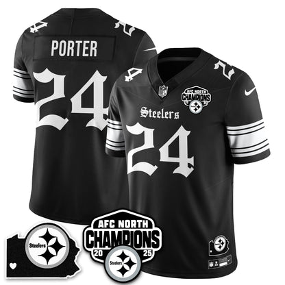 PIT Gothic AFC North Division Champions Vapor Limited Jersey - All Stitched