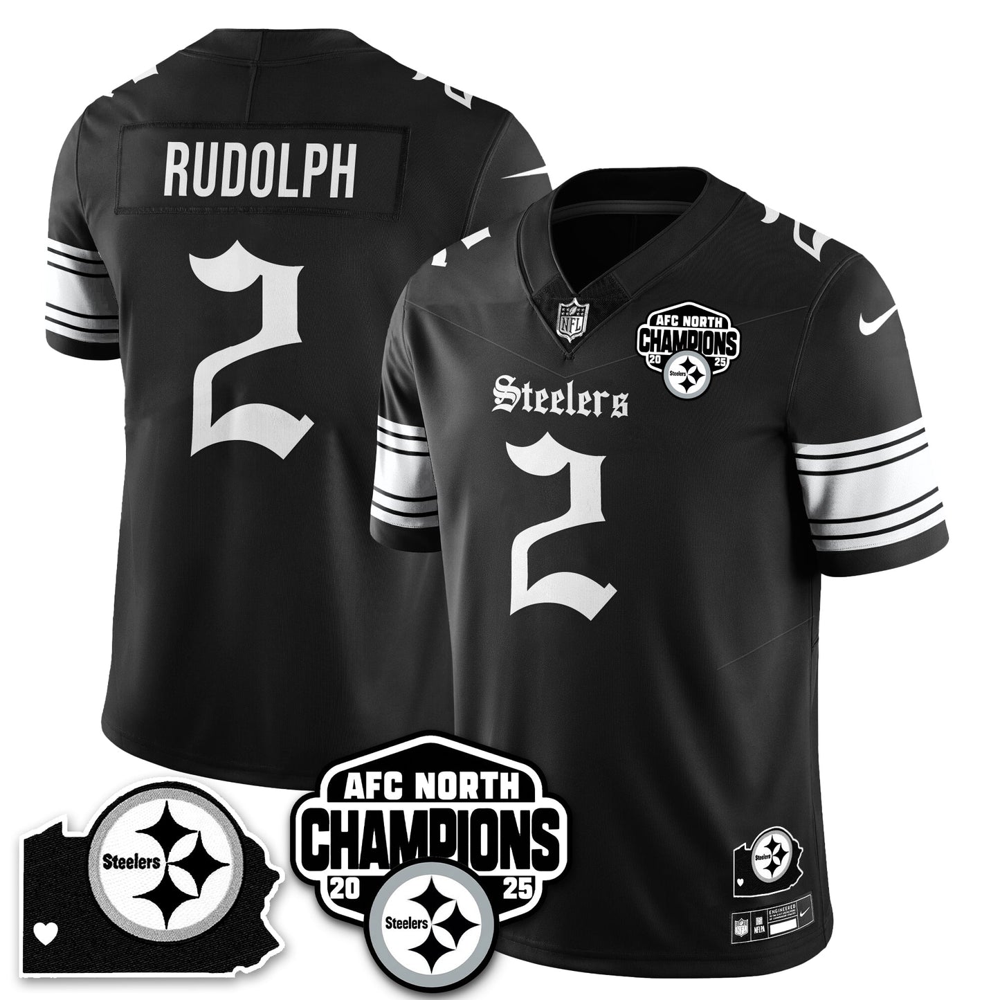 PIT Gothic AFC North Division Champions Vapor Limited Jersey - All Stitched