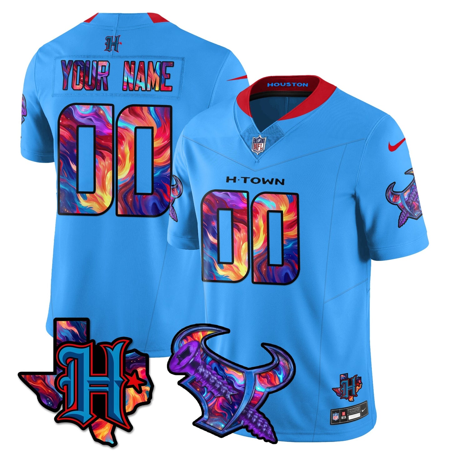 HOU Special Vapor Limited Custom Jersey - All Stitched