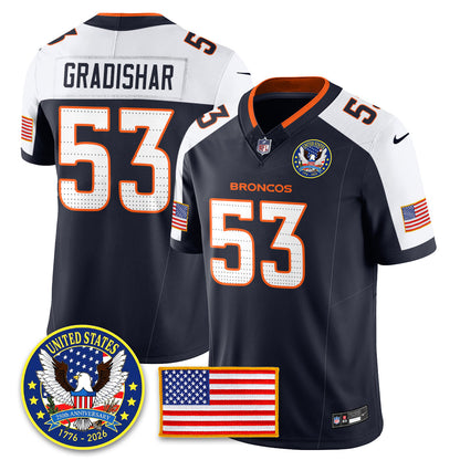DEN "United States 250th Anniversary Patch" Vapor Limited Jersey - All Stitched