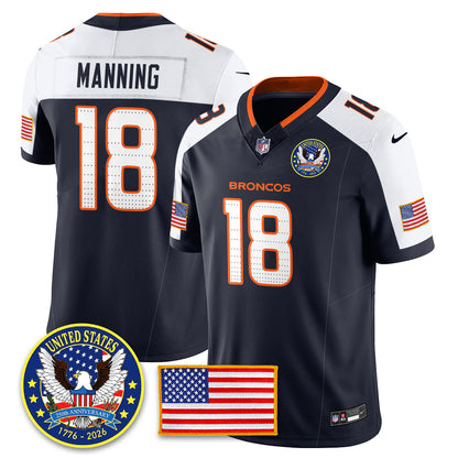DEN "United States 250th Anniversary Patch" Vapor Limited Jersey - All Stitched