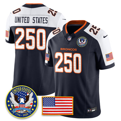 DEN "United States 250th Anniversary Patch" Vapor Limited Jersey - All Stitched