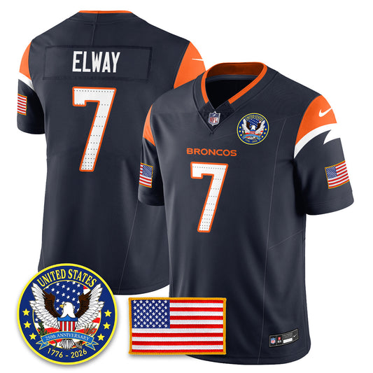 DEN "United States 250th Anniversary Patch" Vapor Limited Jersey - All Stitched