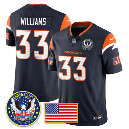 DEN "United States 250th Anniversary Patch" Vapor Limited Jersey - All Stitched
