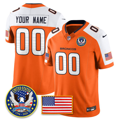 Custom DEN "United States 250th Anniversary Patch" Vapor Limited Jersey - All Stitched