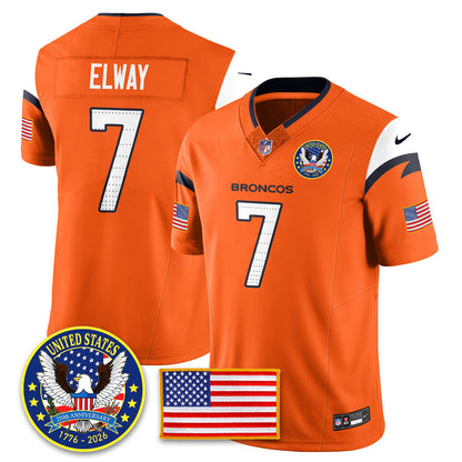 DEN "United States 250th Anniversary Patch" Vapor Limited Jersey - All Stitched