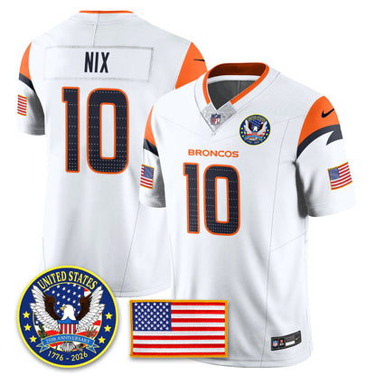 DEN "United States 250th Anniversary Patch" Vapor Limited Jersey - All Stitched
