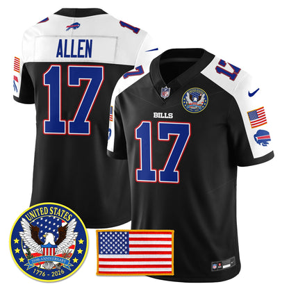BUF "United States 250th Anniversary Patch" Vapor Limited Jersey - All Stitched