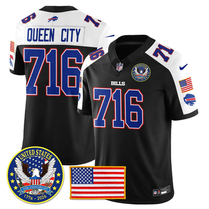 BUF "United States 250th Anniversary Patch" Vapor Limited Jersey - All Stitched