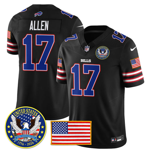 BUF "United States 250th Anniversary Patch" Vapor Limited Jersey - All Stitched
