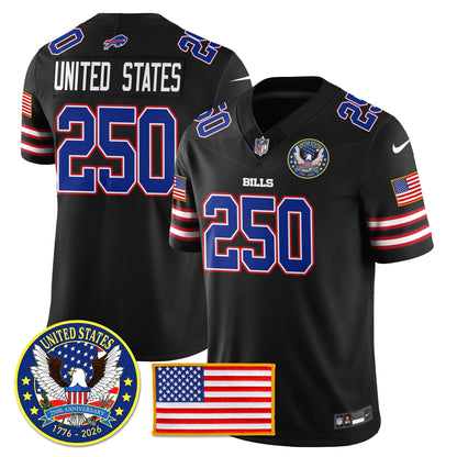 BUF "United States 250th Anniversary Patch" Vapor Limited Jersey - All Stitched