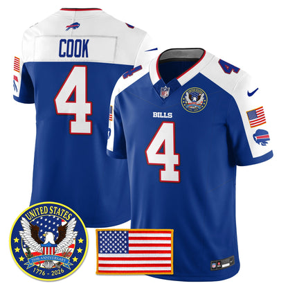 BUF "United States 250th Anniversary Patch" Vapor Limited Jersey - All Stitched