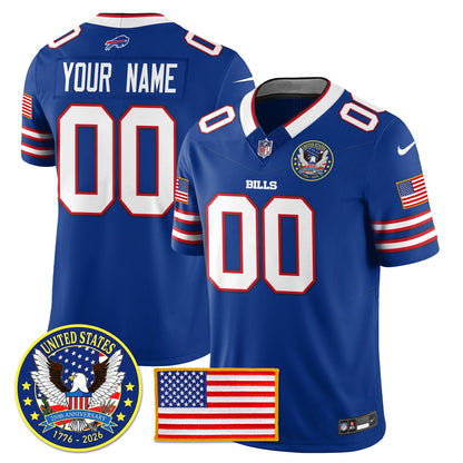 Custom BUF "United States 250th Anniversary Patch" Vapor Limited Jersey - All Stitched