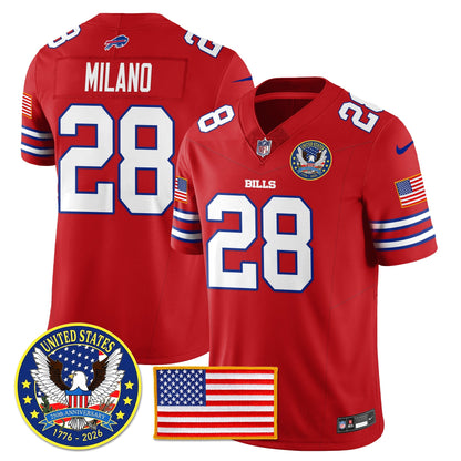 BUF "United States 250th Anniversary Patch" Vapor Limited Jersey - All Stitched