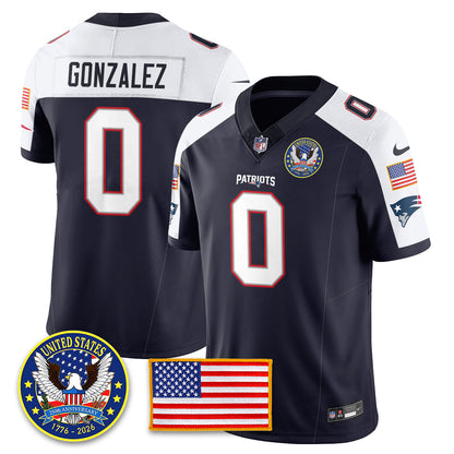 NE "United States 250th Anniversary Patch" Vapor Limited Jersey - All Stitched