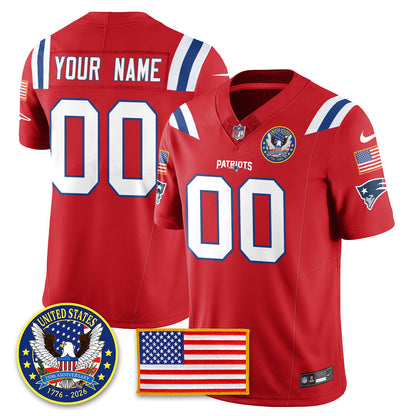 NE "United States 250th Anniversary Patch" Vapor Limited Jersey - All Stitched