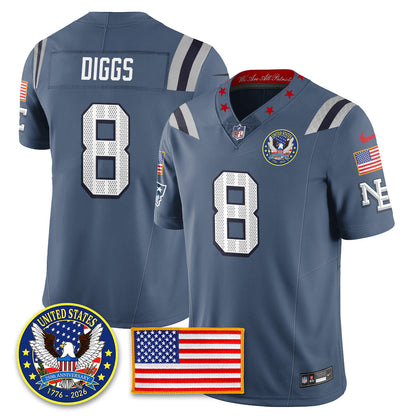NE "United States 250th Anniversary Patch" Vapor Limited Jersey - All Stitched