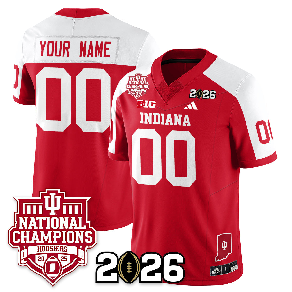 Indiana H Vapor Limited Football Custom Jersey - 2025 National Champions - All Stitched