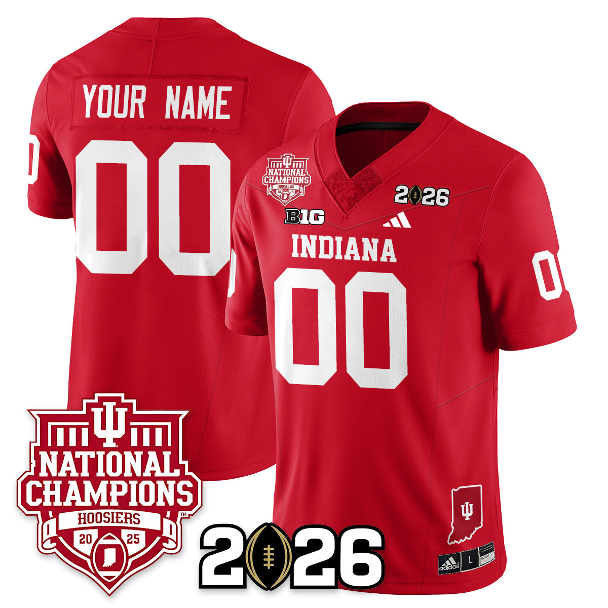 Indiana H Vapor Limited Football Custom Jersey - 2025 National Champions - All Stitched