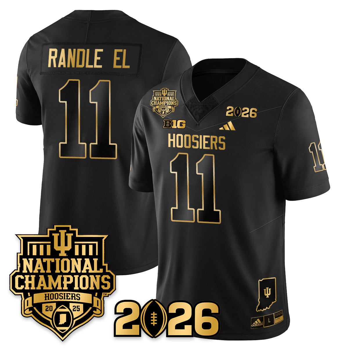 Indiana H Vapor Limited Football Gold Jersey - 2025 National Champions - All Stitched