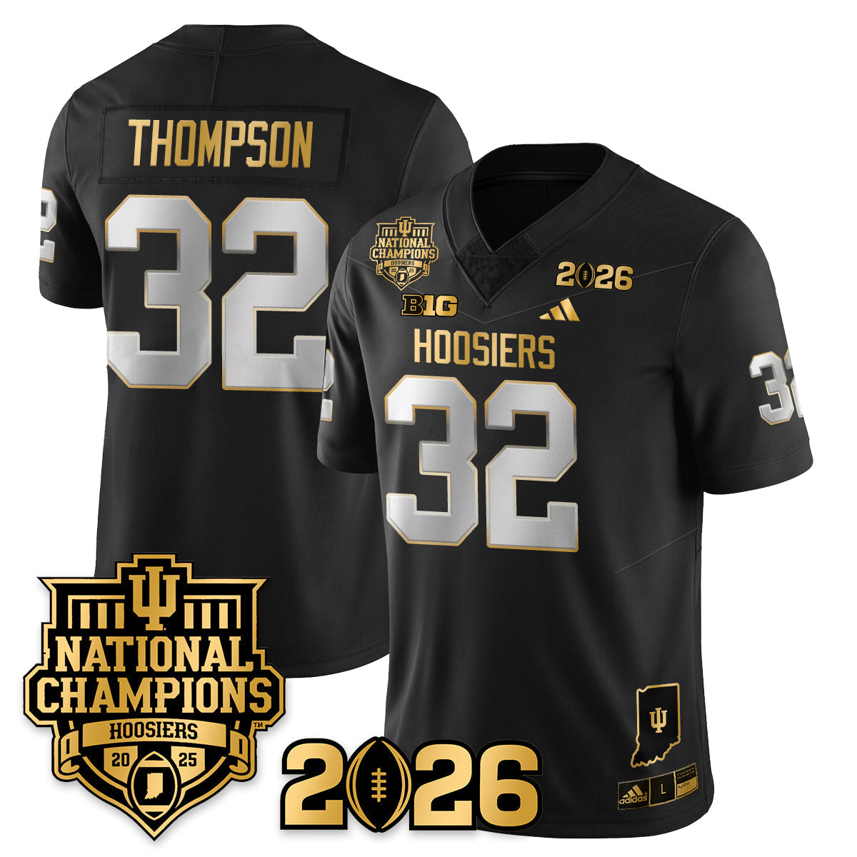Indiana H Vapor Limited Football Gold Jersey - 2025 National Champions - All Stitched