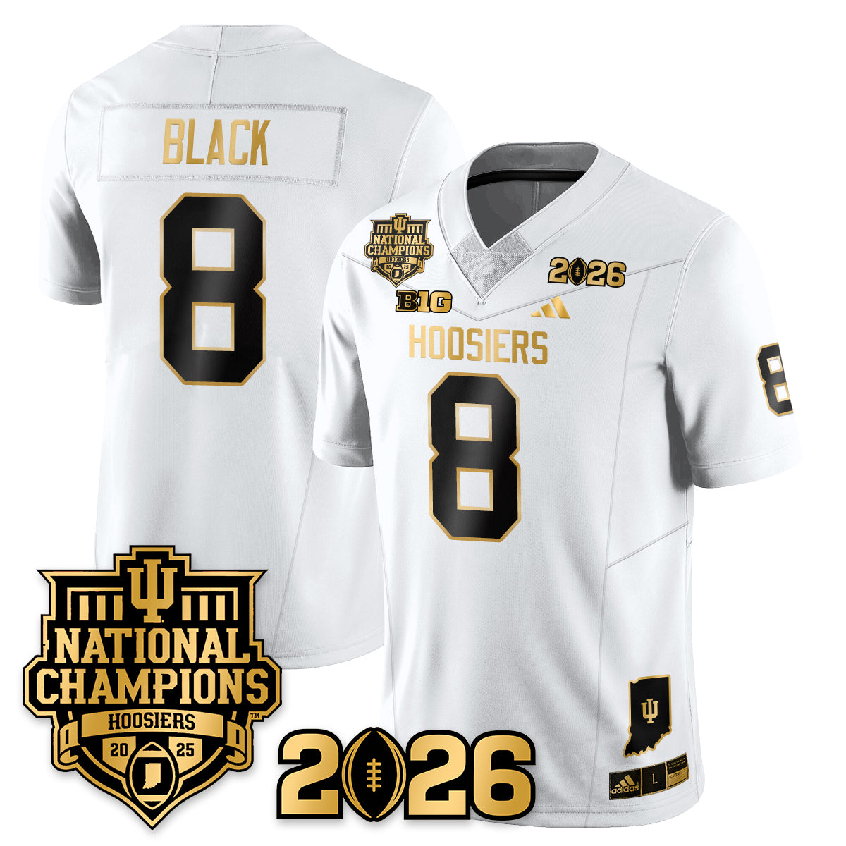 Indiana H Vapor Limited Football Gold Jersey - 2025 National Champions - All Stitched