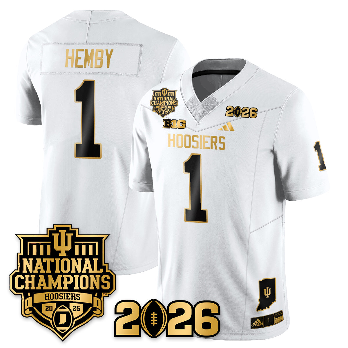 Indiana H Vapor Limited Football Gold Jersey - 2025 National Champions - All Stitched