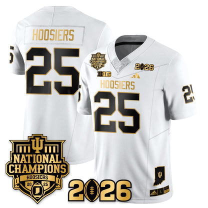 Indiana H Vapor Limited Football Gold Jersey - 2025 National Champions - All Stitched