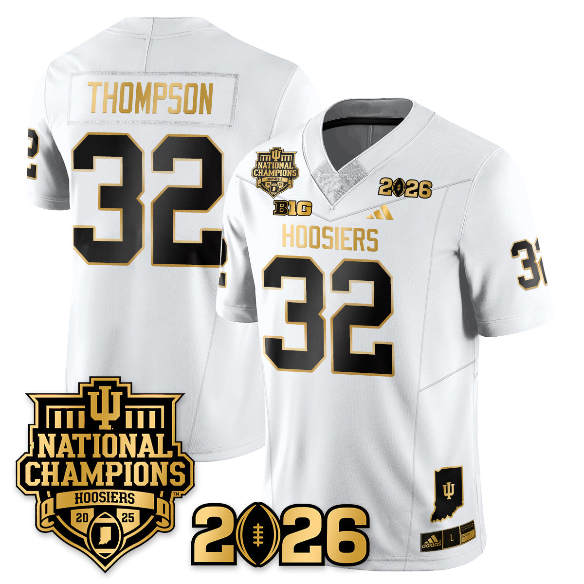 Indiana H Vapor Limited Football Gold Jersey - 2025 National Champions - All Stitched